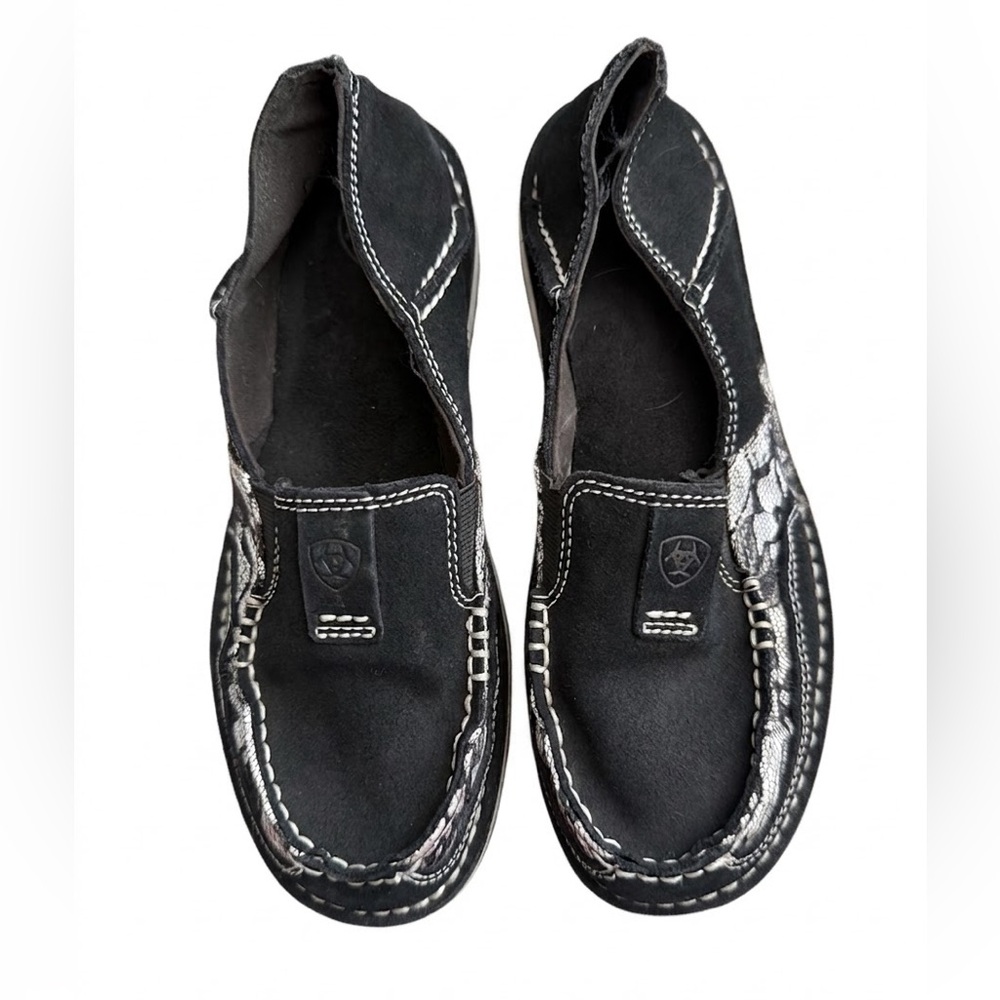 Ariat Cruiser Black Suede Lace Slip On Shoes - Size 7